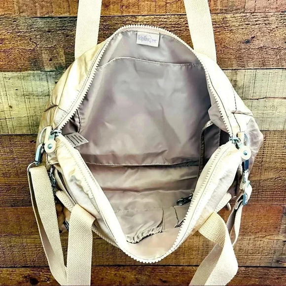 NWOT Kipling Jayla Travel Tote Duffle Metallic Crossbody - Picture 7 of 12